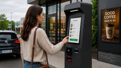 最新の企業 ソリューションについて 内蔵タッチモニタを搭載した屋外セルフサービス小売キオスク:頑丈で,応答性があり,信頼性がある