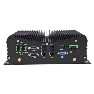 PCIEのFanless産業小型PCのIntel I5 I7 GPIO LPT 6 COM 2 Lans 8 USB箱